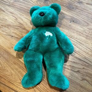 Ty Beanie Babies Vintage 1998 Green Bear Shamrock Stuffed Animal Collectible Toy